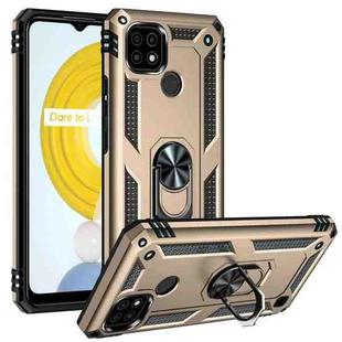 For OPPO Realme C21 Shockproof TPU + PC Protective Case with 360 Degree Rotating Holder(Gold)