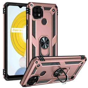 For OPPO Realme C21 Shockproof TPU + PC Protective Case with 360 Degree Rotating Holder(Rose Gold)