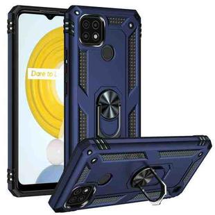For OPPO Realme C21 Shockproof TPU + PC Protective Case with 360 Degree Rotating Holder(Blue)