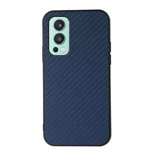For OnePlus Nord 2 5G Carbon Fiber Skin PU + PC + TPU Shockprof Protective Case(Blue)