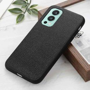 For OnePlus Nord 2 5G Litchi Texture Genuine Leather Folding Protective Case(Black)