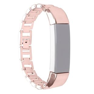 For Fitbit Alta HR Smart Watch Three Strains Stainless Steel Watch Band(Rose Gold)