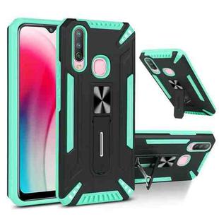 For vivo Y17 War-god Armor TPU + PC Shockproof Magnetic Protective Case with Folding Holder(Green + Black)