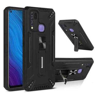 For vivo Y50 War-god Armor TPU + PC Shockproof Magnetic Protective Case with Folding Holder(Black)