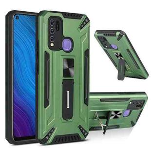 For vivo Y50 War-god Armor TPU + PC Shockproof Magnetic Protective Case with Folding Holder(Dark Green)