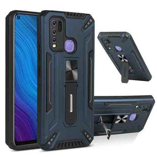 For vivo Y50 War-god Armor TPU + PC Shockproof Magnetic Protective Case with Folding Holder(Blue)