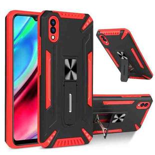 For vivo Y93 War-god Armor TPU + PC Shockproof Magnetic Protective Case with Folding Holder(Red+ Black)