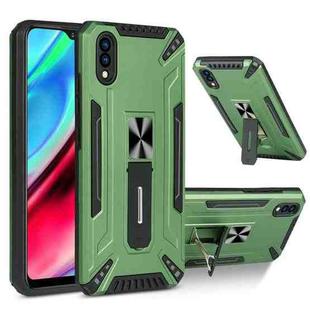 For vivo Y93 War-god Armor TPU + PC Shockproof Magnetic Protective Case with Folding Holder(Dark Green)