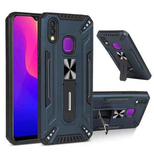 For vivo Y95 War-god Armor TPU + PC Shockproof Magnetic Protective Case with Folding Holder(Blue)