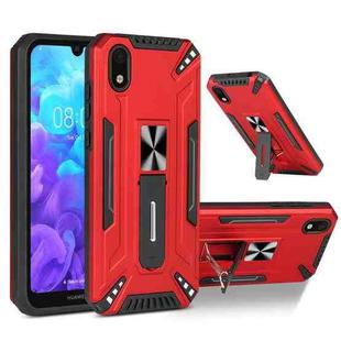 For Huawei Y5 2019 War-god Armor TPU + PC Shockproof Magnetic Protective Case with Folding Holder(Red)