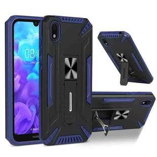 For Huawei Y5 2019 War-god Armor TPU + PC Shockproof Magnetic Protective Case with Folding Holder(Blue + Black)