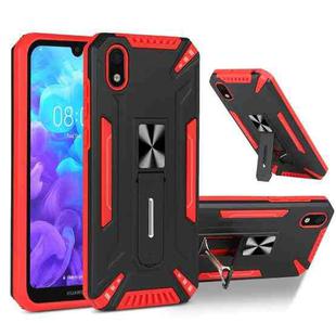 For Huawei Y5 2019 War-god Armor TPU + PC Shockproof Magnetic Protective Case with Folding Holder(Red+ Black)