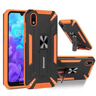 For Huawei Y5 2019 War-god Armor TPU + PC Shockproof Magnetic Protective Case with Folding Holder(Orange + Black)