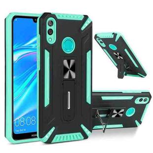 For Huawei Y7 2019 War-god Armor TPU + PC Shockproof Magnetic Protective Case with Folding Holder(Green + Black)