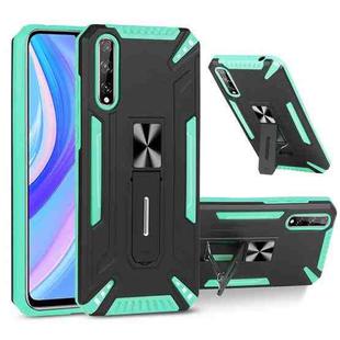 For Huawei Y8p War-god Armor TPU + PC Shockproof Magnetic Protective Case with Folding Holder(Green + Black)