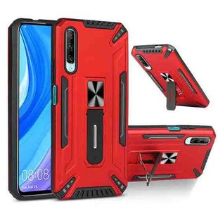 For Huawei Y9s War-god Armor TPU + PC Shockproof Magnetic Protective Case with Folding Holder(Red)