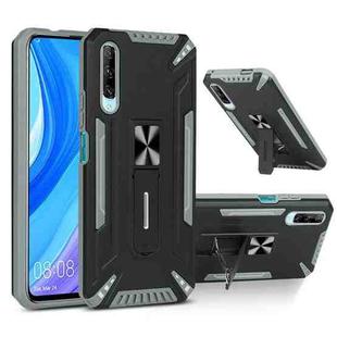 For Huawei Y9s War-god Armor TPU + PC Shockproof Magnetic Protective Case with Folding Holder(Grey + Black)