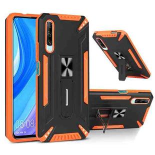 For Huawei Y9s War-god Armor TPU + PC Shockproof Magnetic Protective Case with Folding Holder(Orange + Black)