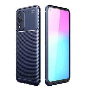For OPPO A93s 5G Carbon Fiber Texture Shockproof TPU Case(Blue)