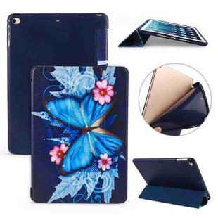 For iPad 10.2 Colored Pattern Horizontal Flip PU Leather Case, with Three-folding Holder & Honeycomb TPU Cover(Butterflies)