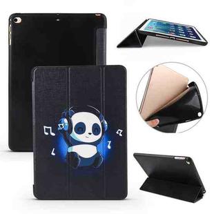 For iPad 10.2 Colored Pattern Horizontal Flip PU Leather Case, with Three-folding Holder & Honeycomb TPU Cover(Music Panda)
