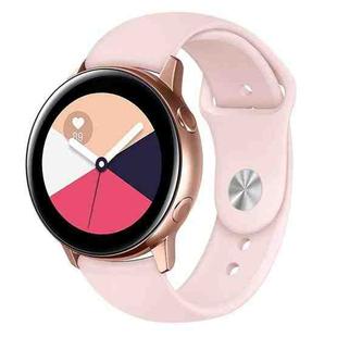 For Samsung Galaxy Watch Active2 Bluetooth Version 44mm Smart Watch Solid Color Silicone Watch Band, Size:L (Pink)