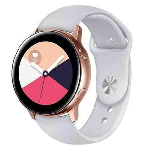 For Samsung Galaxy Watch Active2 Bluetooth Version 44mm Smart Watch Solid Color Silicone Watch Band, Size:L (Grey)