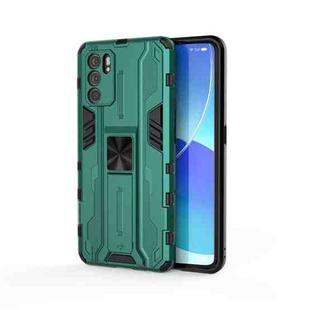 For OPPO Reno6 Pro 5G Supersonic PC + TPU Shock-proof Protective Case with Holder(Green)