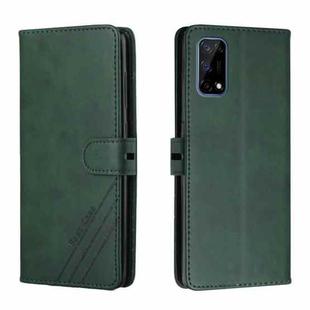 For Realme 7 5G Stitching Style 2-Color Cow Texture Horizontal Flip PU Leather Case with Holder & Card Slot & Lanyard(Green)