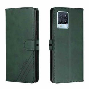 For Realme 8 / 8 Pro Stitching Style 2-Color Cow Texture Horizontal Flip PU Leather Case with Holder & Card Slot & Lanyard(Green)