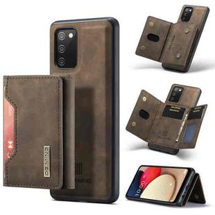 For Samsung Galaxy A02s DG.MING M2 Series 3-Fold Multi Card Bag Back Cover Shockproof Case with Wallet & Holder Function(Coffee)