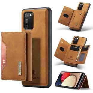 For Samsung Galaxy A02s DG.MING M2 Series 3-Fold Multi Card Bag Back Cover Shockproof Case with Wallet & Holder Function(Brown)