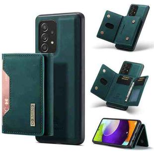 For Samsung Galaxy A52 5G / 4G DG.MING M2 Series 3-Fold Multi Card Bag + Back Cover Shockproof Case with Wallet & Holder Function(Green)