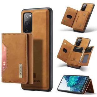 For Samsung Galaxy S20 FE DG.MING M2 Series 3-Fold Multi Card Bag Back Cover Shockproof Case with Wallet & Holder Function(Brown)