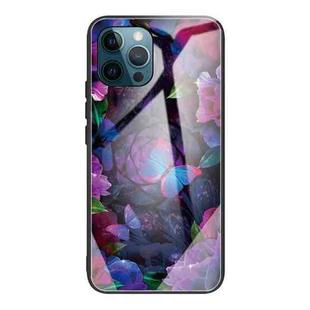 For iPhone 13 Pro Tempered Glass + TPU Border Protective Case (Butterfly)