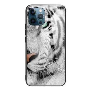 For iPhone 13 Pro Max Tempered Glass + TPU Border Protective Case (White Tiger)