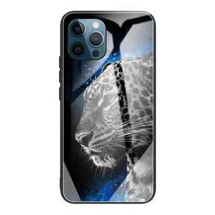 For iPhone 13 Pro Max Tempered Glass + TPU Border Protective Case (leopard)