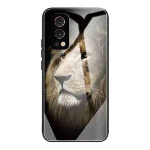 Tempered Glass + TPU Border Protective Case For OnePlus Nord 2 5G(Lion)