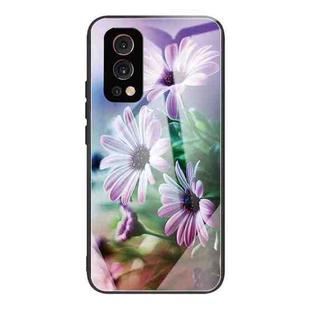 Tempered Glass + TPU Border Protective Case For OnePlus Nord 2 5G(Flowers)