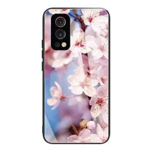 Tempered Glass + TPU Border Protective Case For OnePlus Nord 2 5G(Cherry Blossoms)