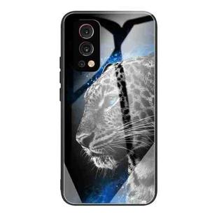 Tempered Glass + TPU Border Protective Case For OnePlus Nord 2 5G(leopard)