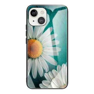 For iPhone 13 Pro Max Colorful Painted Glass Shockproof Protective Case (Chamomile)