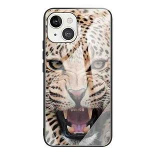 For iPhone 13 Pro Max Colorful Painted Glass Shockproof Protective Case (Leopard)