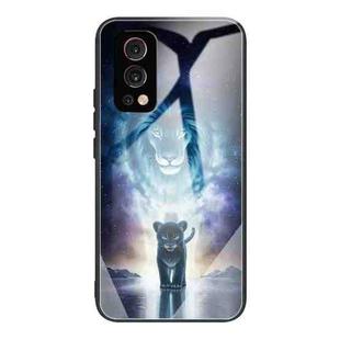 Colorful Painted Glass Shockproof Protective Case For OnePlus Nord 2 5G(Starry Lion)