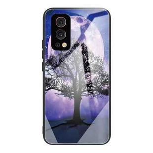 Colorful Painted Glass Shockproof Protective Case For OnePlus Nord 2 5G(Tree)