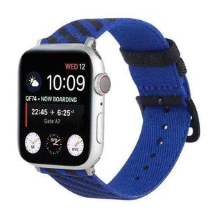 Nylon Single Loop Watch Band For Apple Watch Series 8&7 41mm / SE 2&6&SE&5&4 40mm / 3&2&1 38mm(Blue+Black)