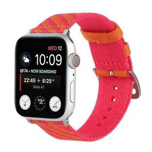 Nylon Single Loop Watch Band For Apple Watch Series 8&7 41mm / SE 2&6&SE&5&4 40mm / 3&2&1 38mm(Orange+Pink)