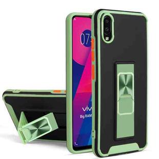 For vivo Y93 Dual-color Skin Feel TPU + PC Magnetic Shockproof Case with Invisible Holder(Green)