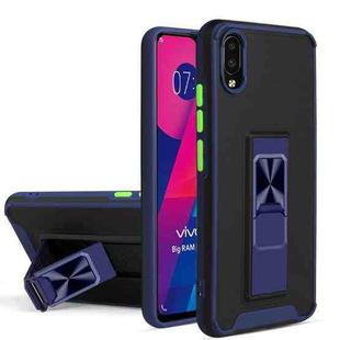 For vivo Y93 Dual-color Skin Feel TPU + PC Magnetic Shockproof Case with Invisible Holder(Blue)