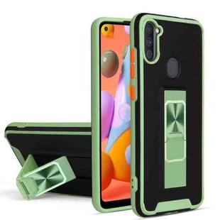 For Samsung Galaxy A11 Dual-color Skin Feel TPU + PC Magnetic Shockproof Case with Invisible Holder(Green)